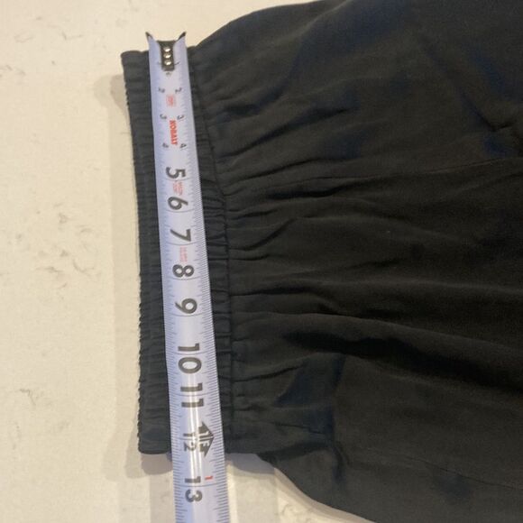 Reformation 100% Silk Wide Leg Black Smocked Waist Pull On Flowy Pant - Picture 3 of 7